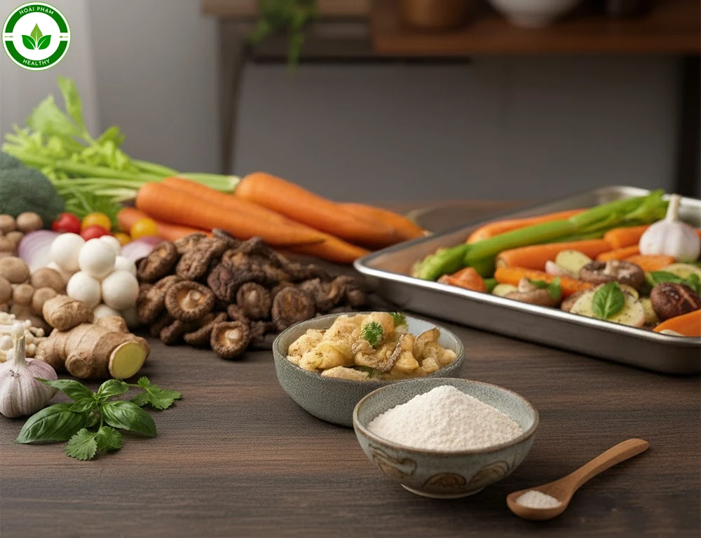 Thành phẩm hạt nêm chay