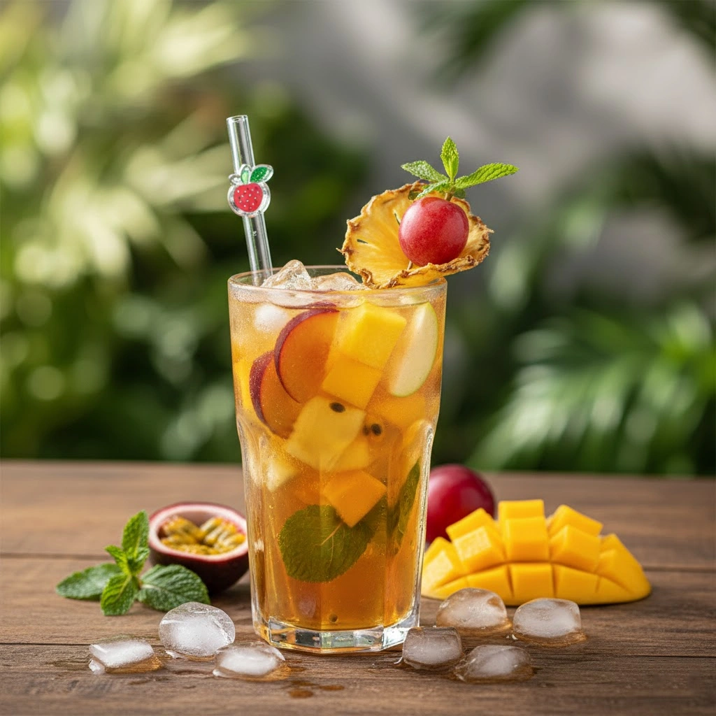 Cách làm trà hoa quả nhiệt đới mát lạnh