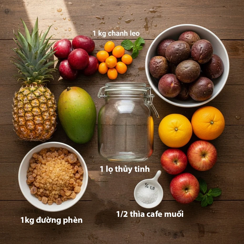 Nguyên liệu làm trà hoa quả mát lạnh